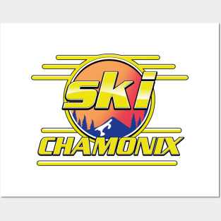 ski Chamonix 80s logo Posters and Art